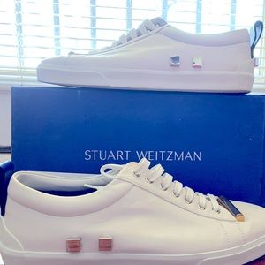 Stuart Weitzman Galaxy Aoki Lace- leather sneaker